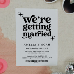 Groovy Retro Font Wedding Invitation