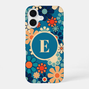 Groovy Retro Garden Floral 60s 70s Personalised iPhone 16 Case