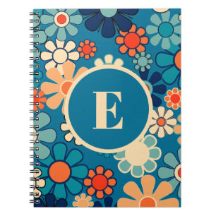 Groovy Retro Garden Floral 60s 70s Personalised Notebook
