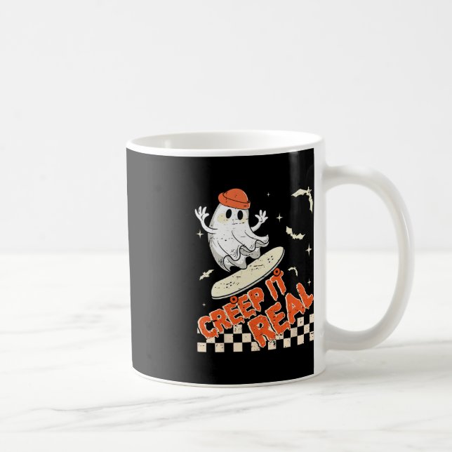 Groovy Retro Ghost Halloween Creep It Real Boys Sk Coffee Mug (Right)