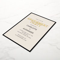Groovy Retro Gold Black Cream Engagement Party