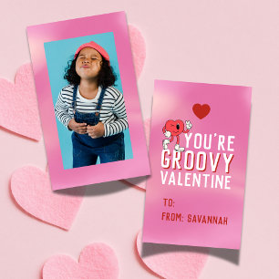 Groovy Retro Gradient Valentine's Classroom Card