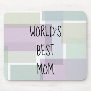 Groovy Retro Green Dusty Blue Floral Mouse Pad