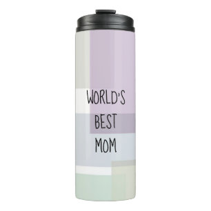 Groovy Retro Green Dusty Blue Floral Thermal Tumbler