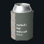 Groovy Retro Green Mushrooms Custom Bat Mitzvah  Can Cooler<br><div class="desc">Groovy Retro Green Mushrooms Custom Bat Mitzvah Can Cooler</div>