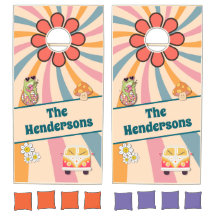 Groovy Retro Hippie Design with Flower Power Fun