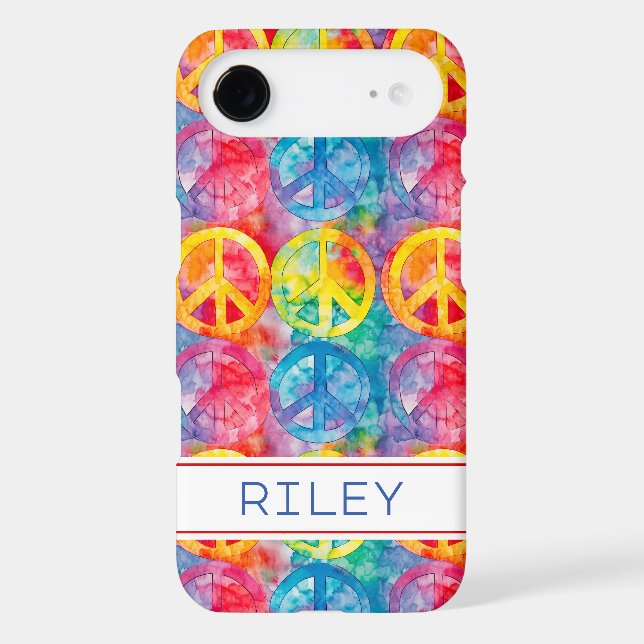 Groovy Retro Hippie Peace Sign Personalised (Back)