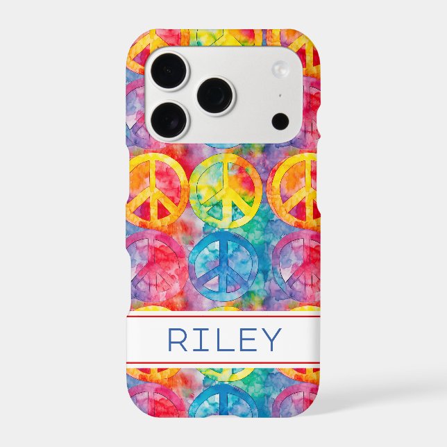 Groovy Retro Hippie Peace Sign Personalized (Back)