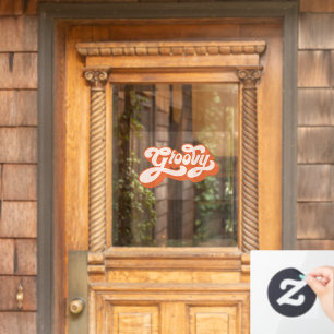 Groovy Retro Hippie Script Window Decal