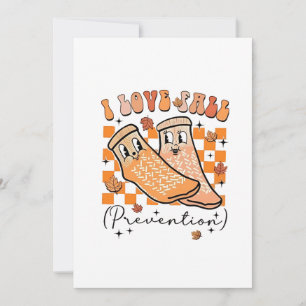 Groovy Retro I Love Fall Prevention Funny Holiday Card