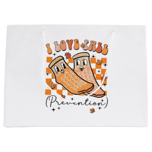 Groovy Retro I Love Fall Prevention Funny  Large Gift Bag