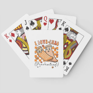 Groovy Retro I Love Fall Prevention Funny  Playing Cards