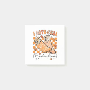 Groovy Retro I Love Fall Prevention Funny Post-it Notes