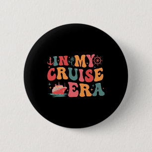 Groovy Retro In My Cruise Era Family Vacation Crui 6 Cm Round Badge