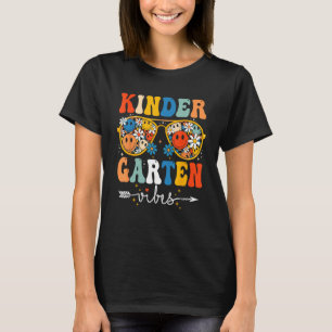 Groovy Retro Kindergarten Vibes First Day Back To  T-Shirt