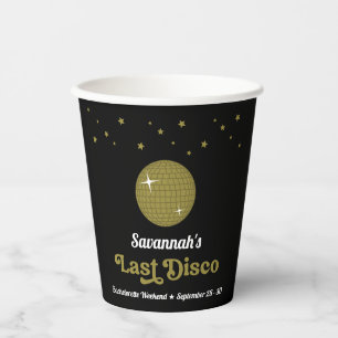 Groovy Retro Last Disco Bride Bachelorette Party Paper Cups