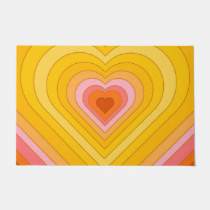 Groovy Retro Layered Heart Doormat