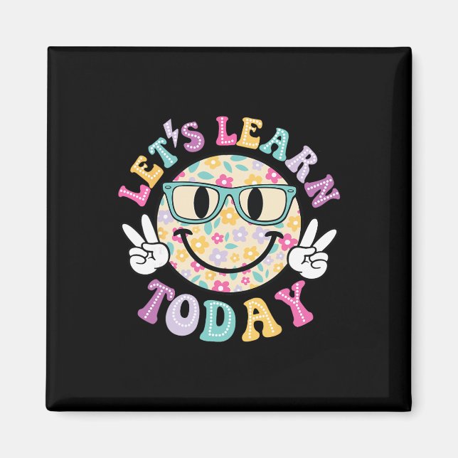 Groovy Retro Lets Learn Today Teacher Student Back Magnet (Front)