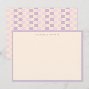 Groovy Retro Lilac Lavender Personalised Name Card