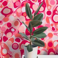 Groovy Retro Marbled Pink Ink Drops