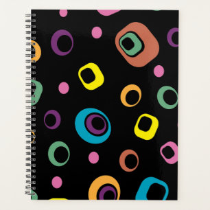 Groovy Retro Mod Geometric Abstract Hardcover Planner