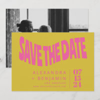 Groovy Retro Mod Unique Pink Yellow Photo