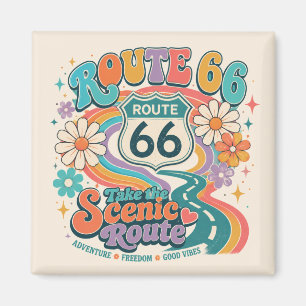 Groovy Retro Mother Road Keepsake Magnet