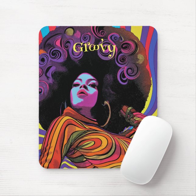 Groovy Retro Mouse Pad (With Mouse)