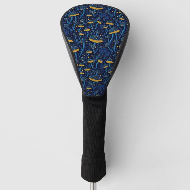 Groovy Retro Mushroom Pattern Golf Head Cover (Front)