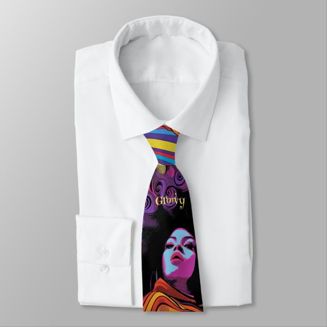 Groovy Retro Necktie (Tied)