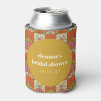 Groovy Retro Orange Botanical Bridal Shower Custom