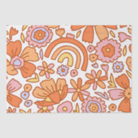 Groovy Retro Orange Florals