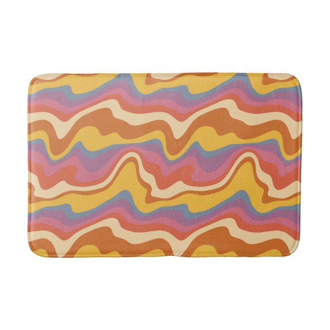 Groovy Retro Pattern Bath Mat (Front)