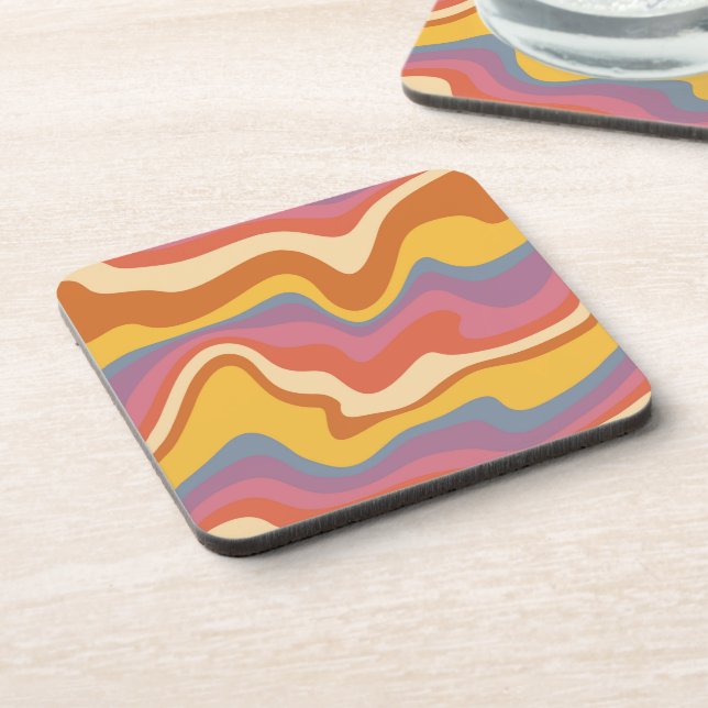 Groovy Retro Pattern Coaster (Left Side)