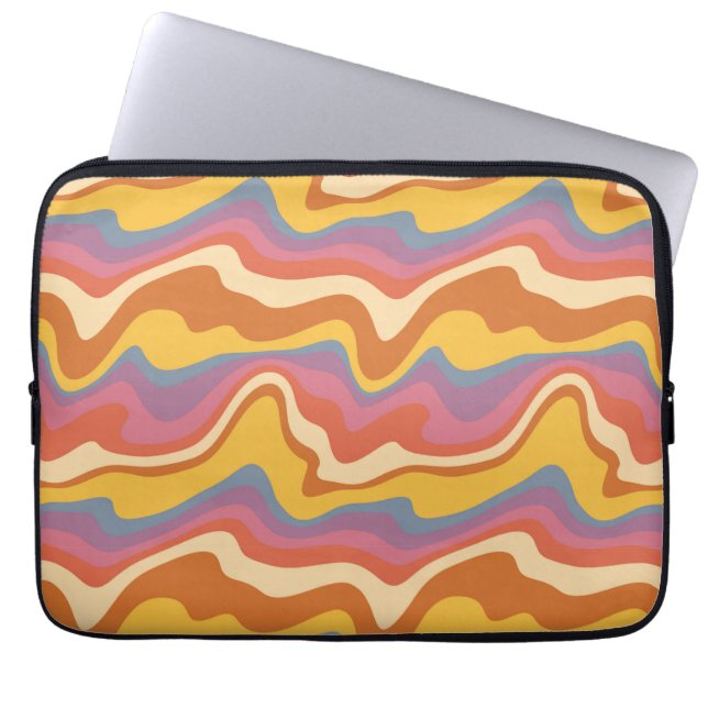 Groovy Retro Pattern Laptop Sleeve (Front)