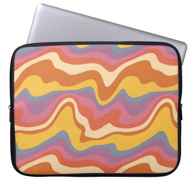 Groovy Retro Pattern Laptop Sleeve (Front)