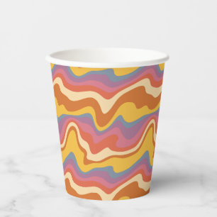 Groovy Retro Pattern Paper Cups