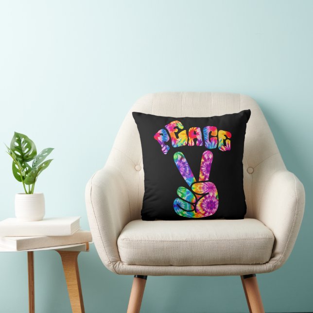 Groovy Retro Peace Hand  Cushion (Chair)