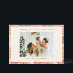 Groovy Retro Pink Rust Floral Cute Christmas Photo Holiday Card<br><div class="desc">Groovy Retro Pink Rust Floral Cute Christmas Photo Holiday Card</div>