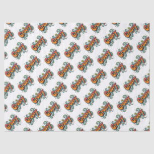 Groovy Retro Psychedelic 70s Funky Hippie Art Tissue Paper