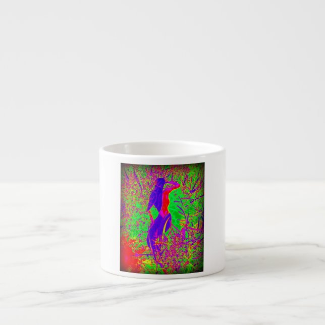 groovy retro purple hippie mermaid espresso cup (Front)