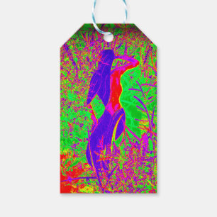 groovy retro purple hippie mermaid gift tags