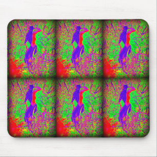 groovy retro purple hippie mermaid mouse pad