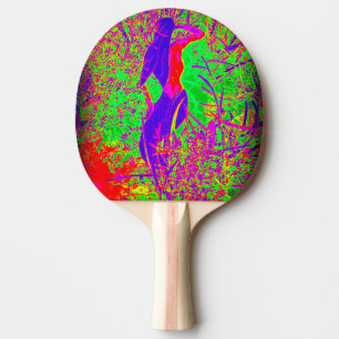 groovy retro purple hippie mermaid ping pong paddle