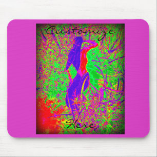 groovy retro purple hippie mermaid Thunder_Cove Mouse Pad