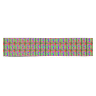 groovy retro purple hippie mermaids short table runner