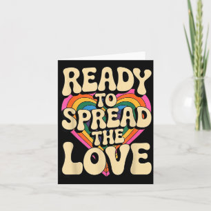 Groovy Retro Rainbow Heart Sitive Valentine Messag Card