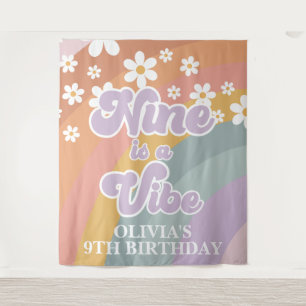 Groovy Retro Rainbow Nine is a Vibe Tapestry