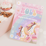 Groovy Retro Rainbow Roller Skating Birthday Party Invitation<br><div class="desc">Groovy Retro Rainbow Roller Skating Birthday Party Invitation 
All designs are © PIXEL PERFECTION PARTY LTD</div>