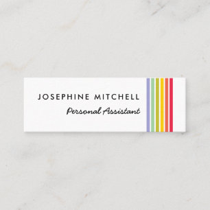 Groovy Retro Rainbow Stripe Mini Business Card